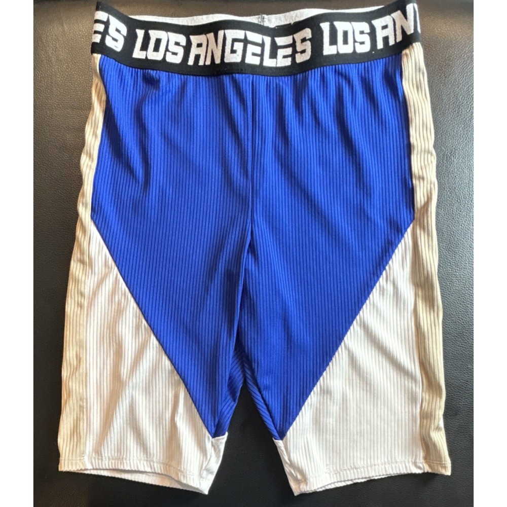 DIVIDED H&M Men's Basketball Shorts Blue White Black Los Angeles Logo Athletic